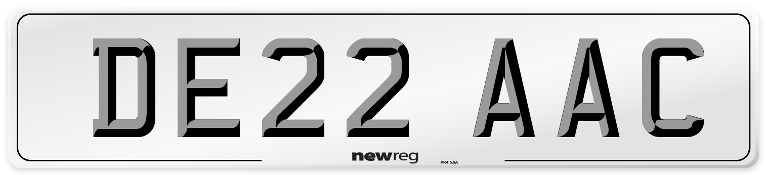 DE22 AAC Number Plate from New Reg